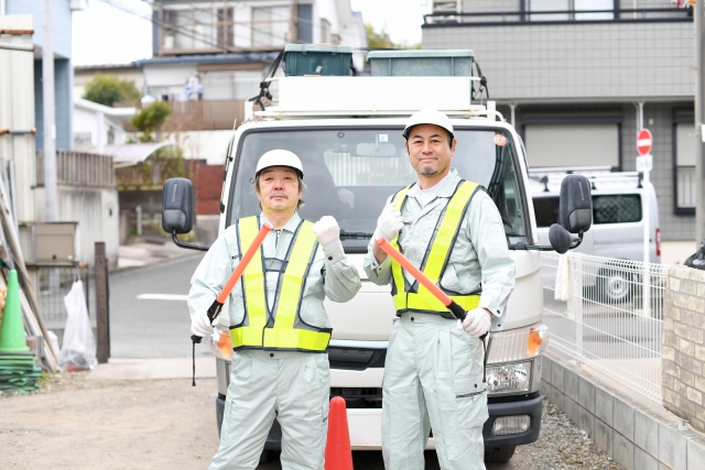 先輩と一緒に現場